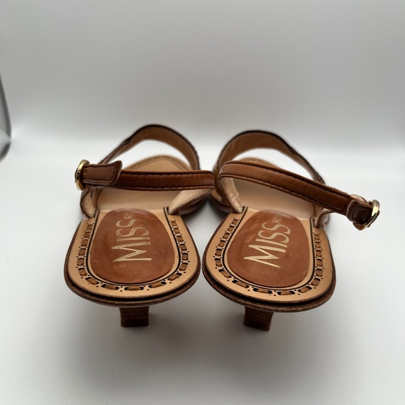 🍮MISS ROSSI Caramel Slingback Italian sandals NWT - Picture 5 of 7